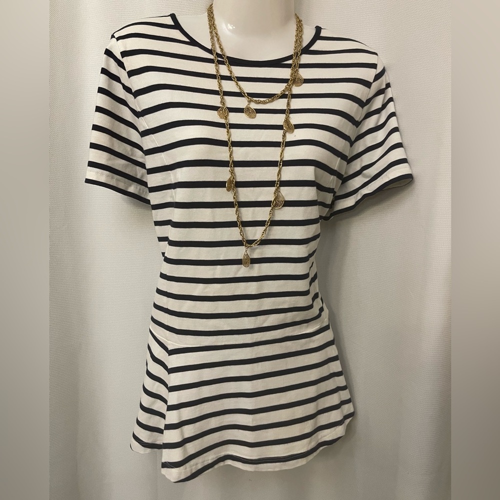 🛥️ Ralph Lauren Black and White Striped Short Sleeve Tee